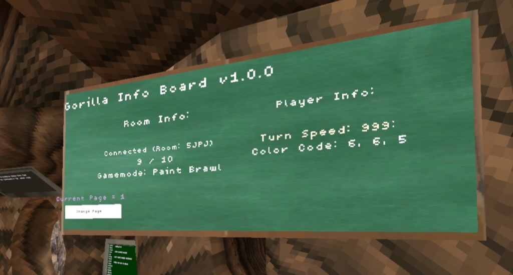 Gorilla Info Board gtag mod